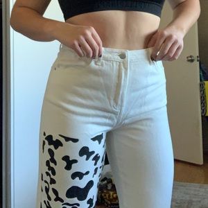 SHEIN Cow Print Jeans